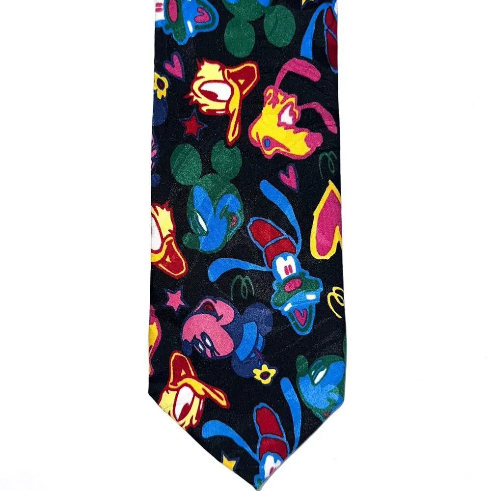 Vintage Disney Mickey Unlimited Fab Five Mickey Minnie Goofy Daffy Pluto Tie